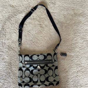 Coach medium crossbody black and grey like new